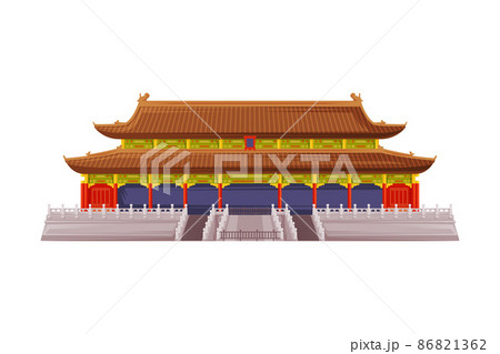 Chinese Temple Architecture as China Object and Traditional Cultural Symbol Vector Illustration Chinese Temple Architecture as China Object and Traditional Cultural Symbol Vector Illustration 86821362