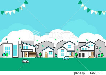 シンプルでかわいい新緑と街並みのベクターイラスト素材 ビル 家のイラスト素材 8618 シンプルでかわいい新緑と街並みのベクターイラスト素材 ビル 家のイラスト素材 8618