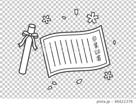 Illustration of diploma 86822376