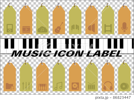 Music icon label Music icon label 86823447