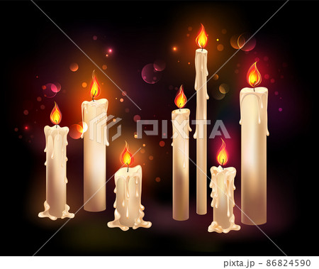 Burning wax candles Burning wax candles 86824590