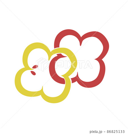 Fresh slices red and yellow bell pepper isolated on white background. Vector 86825133