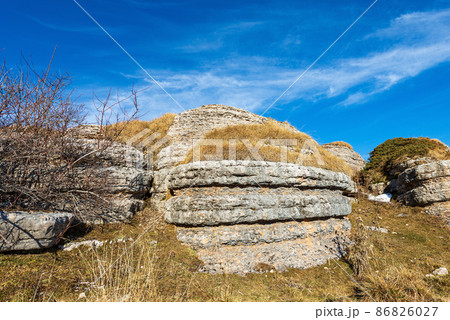 Rock Karst Formations on Lessinia Plateau Regional Natural Park - Verona Italy 86826027
