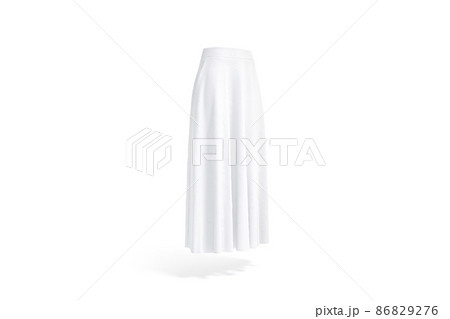 Blank white women maxi skirt mock up, side view Blank white women maxi skirt mock up, side view 86829276