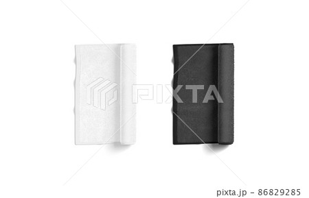 Blaank black and white twisted small towel mockup, top view 86829285