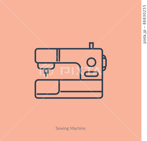 Tailor single line sewing machine icon for tailoring, line style design, vector illustration. 86830255