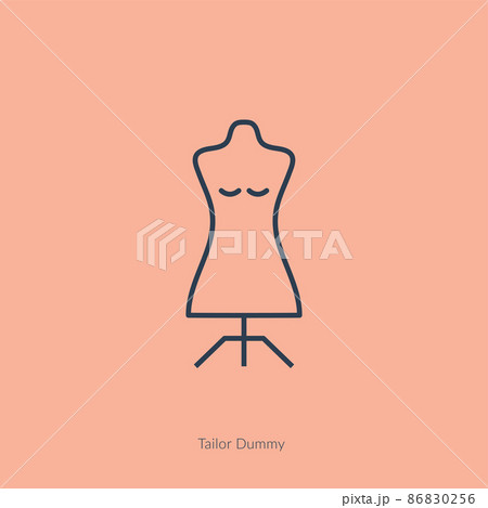 Tailor single line tailors dummy icon for clothes, line style design, vector illustration. Tailor single line tailors dummy icon for clothes, line style design, vector illustration. 86830256