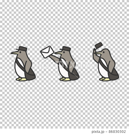 Penguins who deliver letters Illustration material Penguins who deliver letters Illustration material 86830302