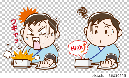 血圧を測る男性 86830336