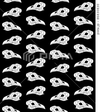 Vector seamless pattern of hand drawn bird skull Vector seamless pattern of hand drawn bird skull 86830830