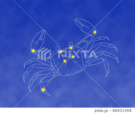 かに座の絵と星の配置、ギリシャ神話 かに座の絵と星の配置、ギリシャ神話 86831408