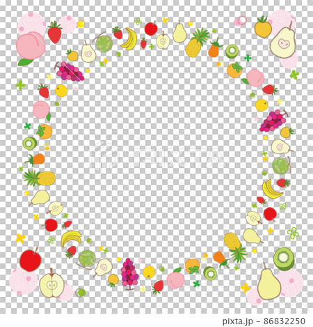果物のフレーム 円形 86832250