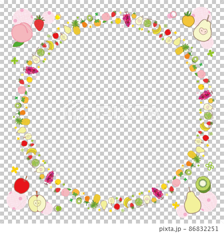 果物のフレーム 円形 86832251