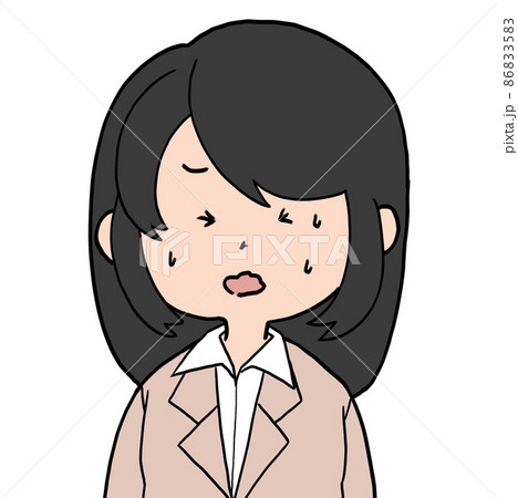 ゆるい女性キャラクターOLさん焦る 86833583