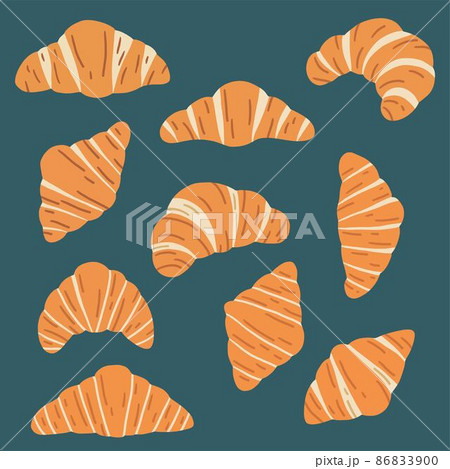 Doodle freehand sketch drawing of croissant bread. 86833900