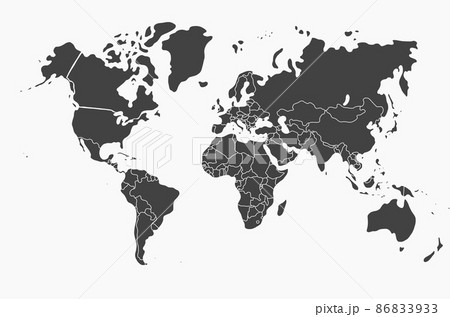 doodle freehand drawing of world map. 86833933