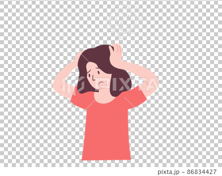 拿著她的頭的婦女的例證 拿著她的頭的婦女的例證 86834427