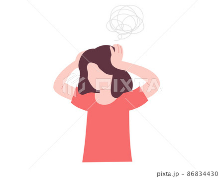 頭を抱える女性のイラスト 86834430