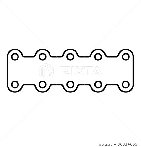 Engine gasket car contour outline line icon black color vector illustration image thin flat style 86834605