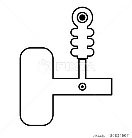 Automotive suspension shock absorber air spring car auto part contour outline line icon black color vector illustration image thin flat style 86834607