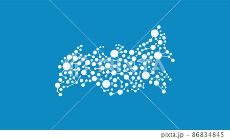 Russia Map banner with copy space. Network connectivity concept for business 86834845