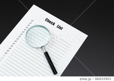 チェックシート　黒バック 86834903