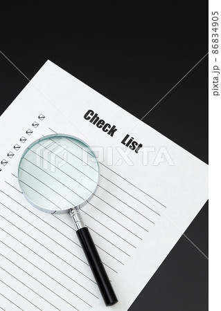 チェックシート　黒バック 86834905