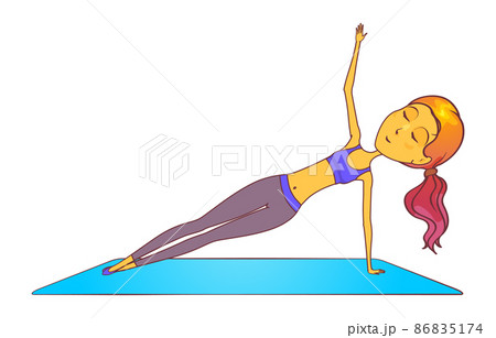 Premium Vector  Set of yoga postures woman doing yoga pilates exercises  healthy lifestyle workout vector illustration