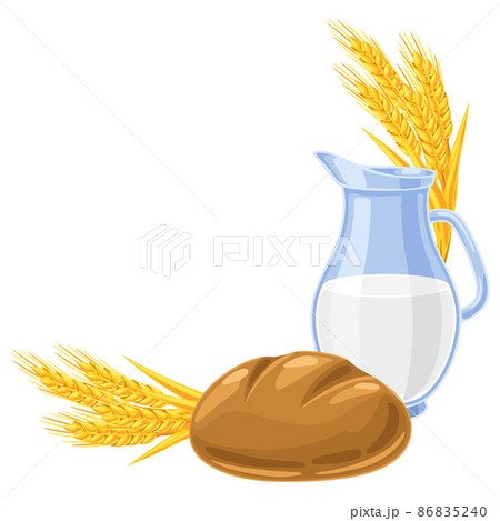 Happy Shavuot illustration. Holiday background with Jewish traditional food. Happy Shavuot illustration. Holiday background with Jewish traditional food. 86835240