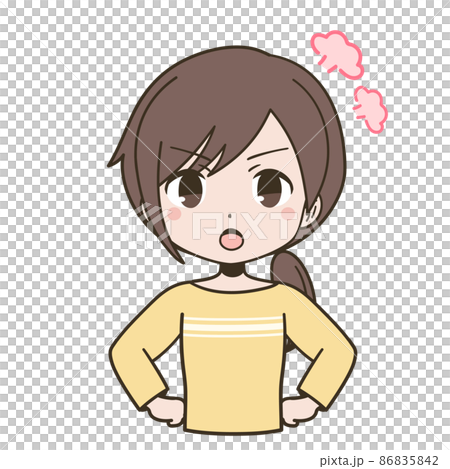 Young woman getting angry in casual plain clothes Young woman getting angry in casual plain clothes 86835842