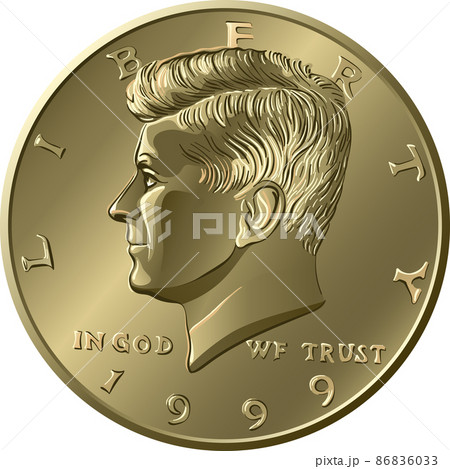 Vector United States coin Half dollar Vector United States coin Half dollar 86836033