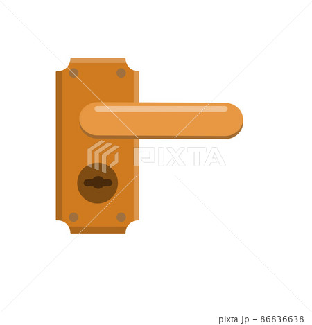 Door handle. Doorway and entrance element. Brown Lock and keyhole. Door handle. Doorway and entrance element. Brown Lock and keyhole. 86836638