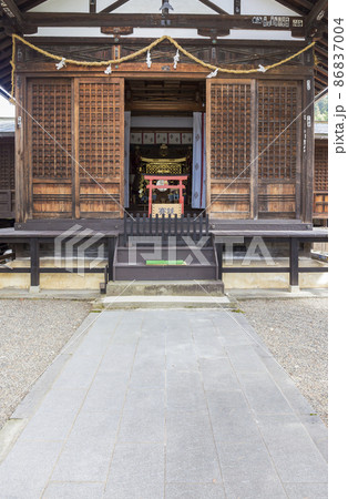 高山　古い街並み　飛騨高山  拝殿  神社　日枝神社御旅所 86837004
