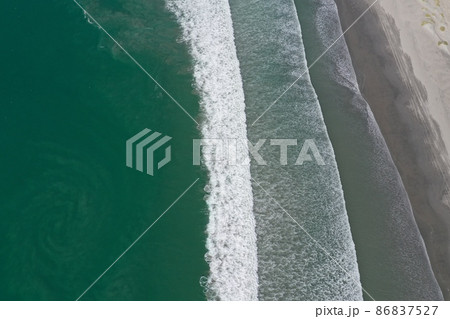 pacific ocean waves in Scorpion Bay San Juanico Baja California Sur Mexico aerial panorama landscape pacific ocean waves in Scorpion Bay San Juanico Baja California Sur Mexico aerial panorama landscape 86837527
