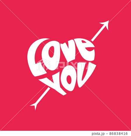 Love you Heart Valentines Day Logo Love you Heart Valentines Day Logo 86838416