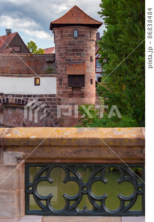 Historical part of the old town of Nuremberg, Franconia, Germany. 86838484