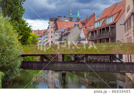 Historical part of the old town of Nuremberg, Franconia, Germany. 86838485