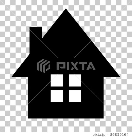 家のシルエットアイコンのイラスト素材