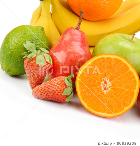 Fruit isolated on white . Free space for text. 86839208