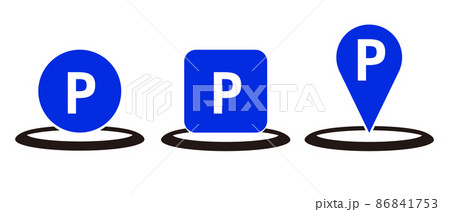 駐車場標識アイコンセット パーキングサインのイラスト素材