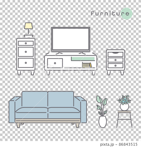 Illustration material of living furniture Illustration material of living furniture 86843515