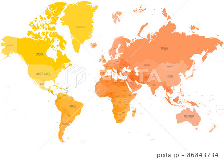 Colorful political map of World. Colorful political map of World. 86843734