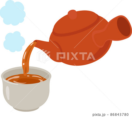 急須から注がれるほうじ茶 急須から注がれるほうじ茶 86843780