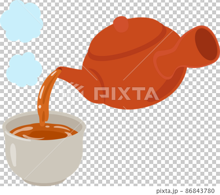 急須から注がれるほうじ茶 急須から注がれるほうじ茶 86843780