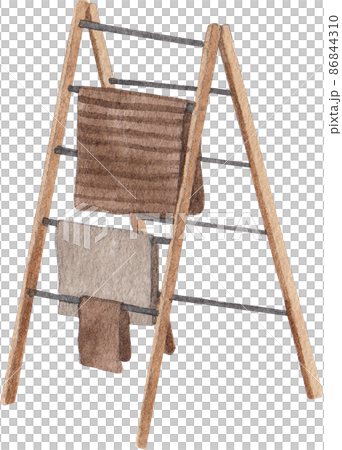 Laundry day watercolor icon set. Clean clothes, washing, detergent. Household concept. Can be used for topics like hygiene, laundromat, service 86844310