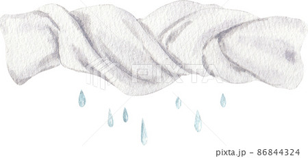 Laundry day watercolor icon set. Clean clothes, washing, detergent. Household concept. Can be used for topics like hygiene, laundromat, service 86844324