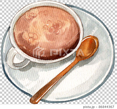 Specialty breakfast food watercolor icon set 86844367