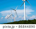 青空　風車　風力発電 86844890
