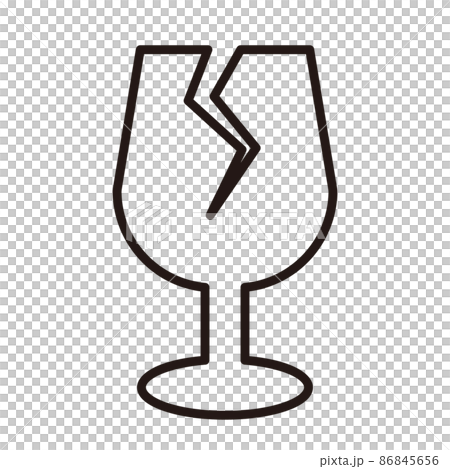 Simple monochrome line drawing icon / white background to be careful of cracks Simple monochrome line drawing icon / white background to be careful of cracks 86845656