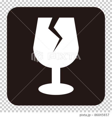 Simple white rounded square icon to be careful of cracks 86845657